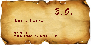 Banis Opika névjegykártya